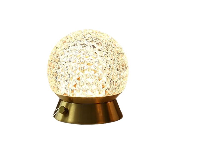 Cordless Rechargeable LED Table Lamp Crystal Metal Battery Operated Dimmable image number 0