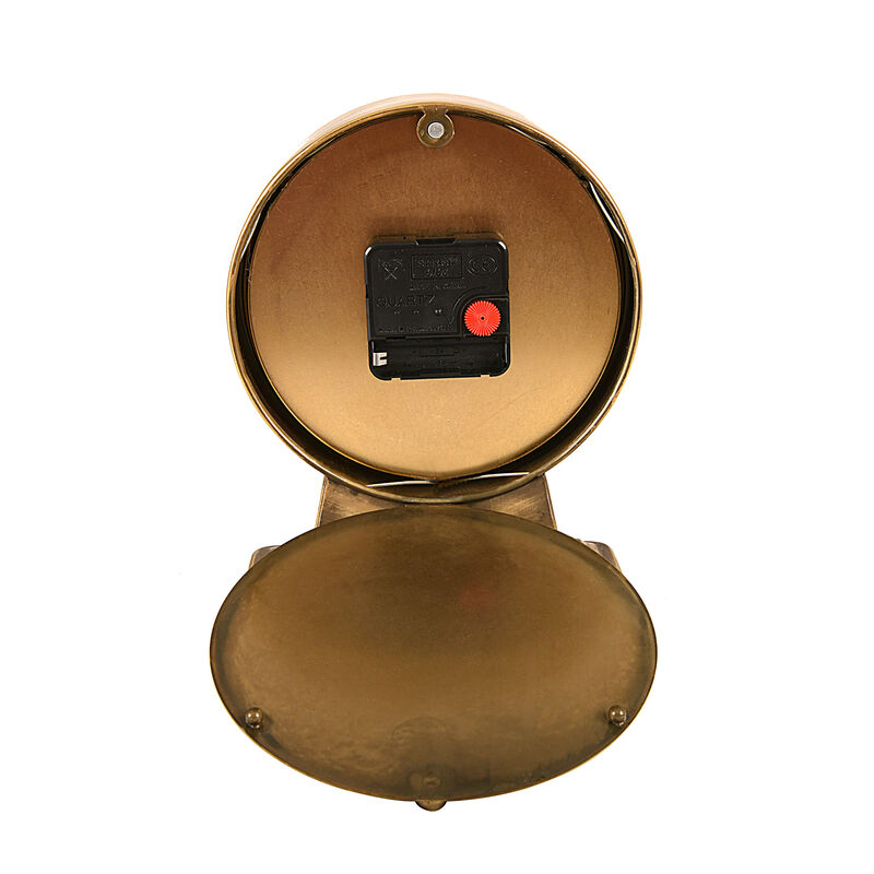 Decorative Metal Mantel Clock, Gold Finish image number 3