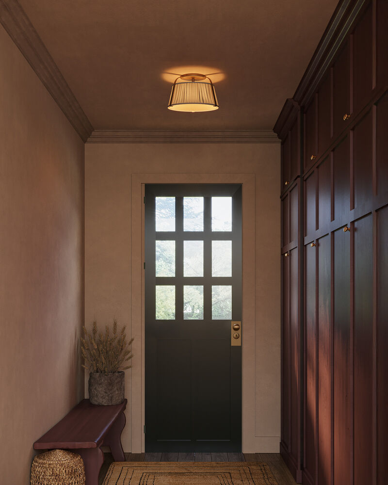 Scout 13 in Semi Flush Mount with Patterned Pleated Shade image number 5