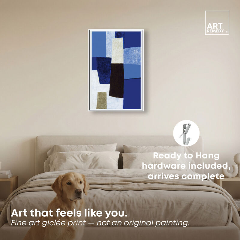 Cerulean Columns Abstract Canvas Print by Art Remedy image number 1