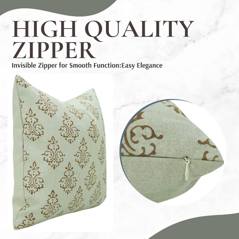 Handmade Linen Sofa Pillow Cover Boho Throw Cushion image number 2
