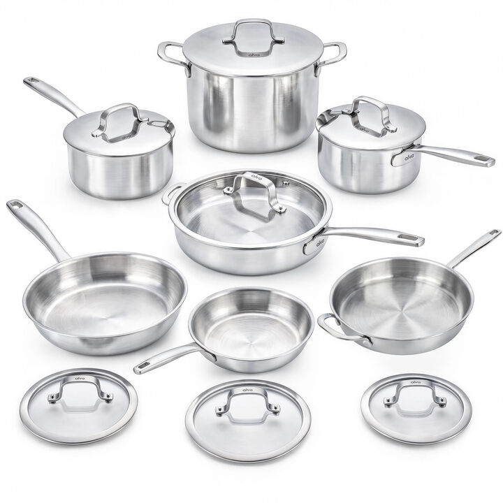Alva Maestro 14-Piece 5-Ply Stainless Steel Cookware Set