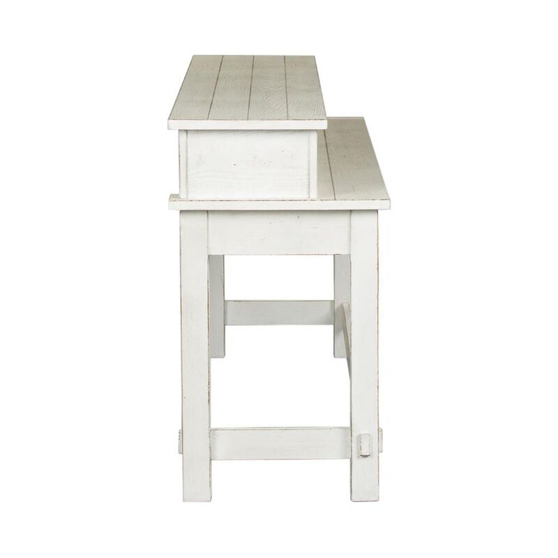 Liberty Furniture Modern Farmhouse Console Bar Table in Flea Market White w/ Heavy Distressing image number 2