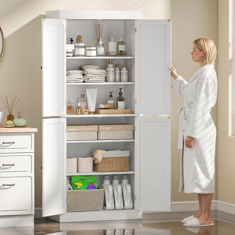 Hivvago Tall Kitchen Pantry Cabinet with Adjustable Shelves image number 7