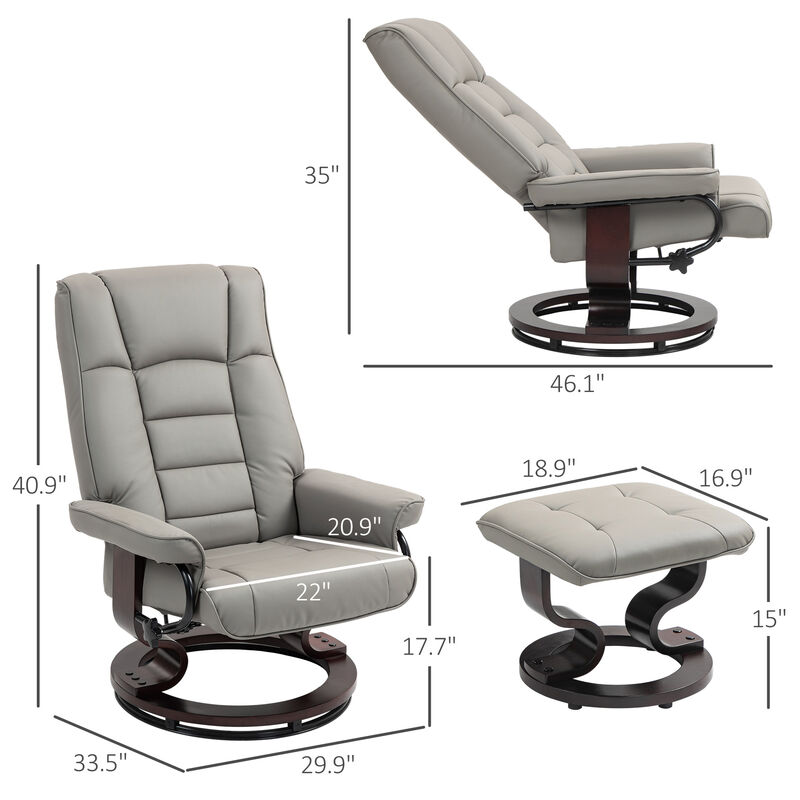 Hivvago Recliner Chair with Ottoman and High Back image number 2