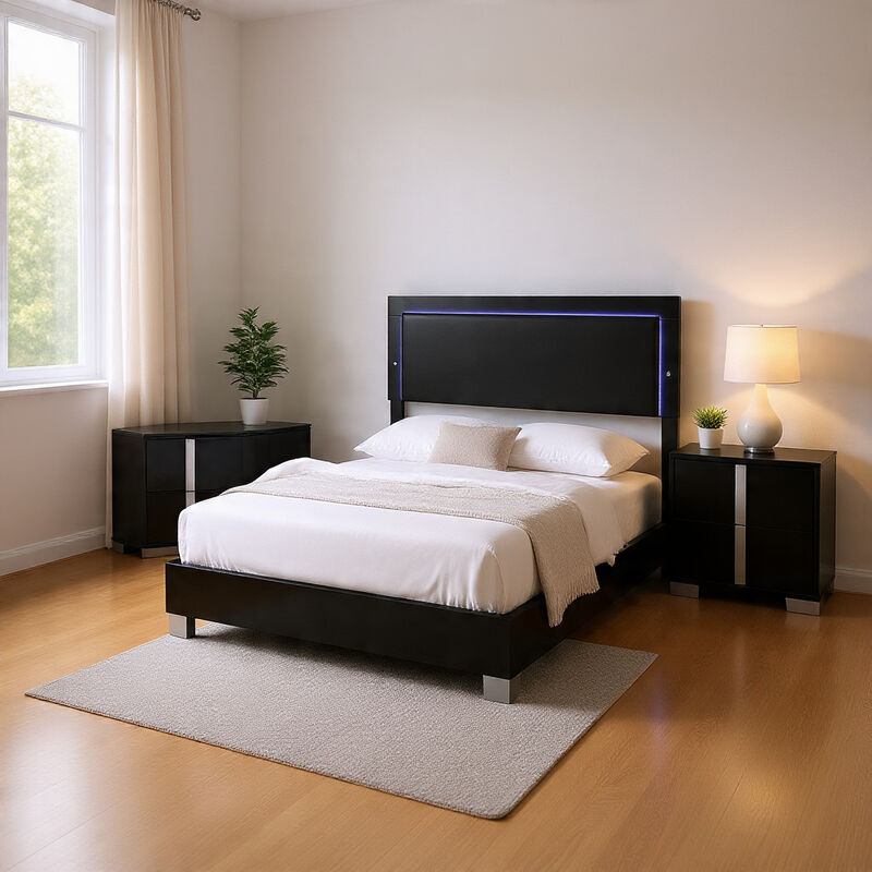 Bedroom Set, Wood, 3 Piece Set with 2 Nightstands image number 8