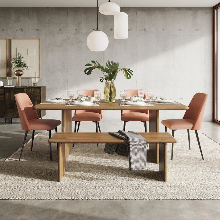 Jofran Maddox Mid-Century Modern Faux Leather Upholstered Dining Chair (Set of 2)