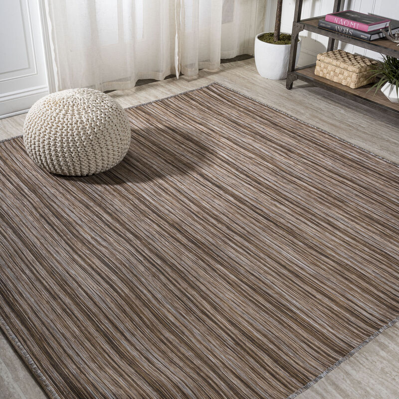 Finn Modern Farmhouse Pinstripe Square Area Rug
