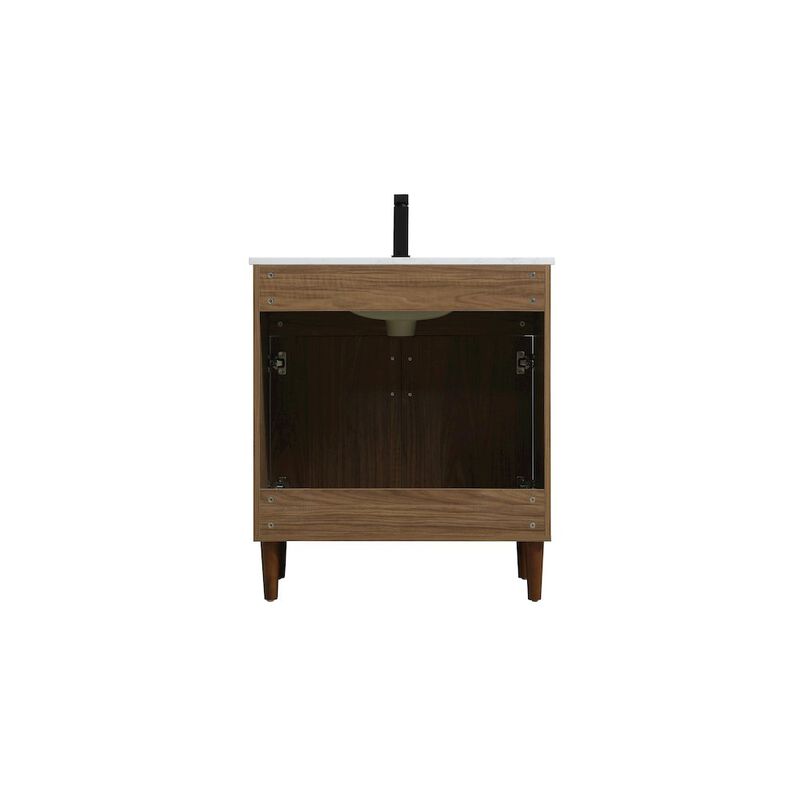 Elegant Kitchen and Bath Chandler 30 Inch Single Bathroom Vanity In Walnut Brown