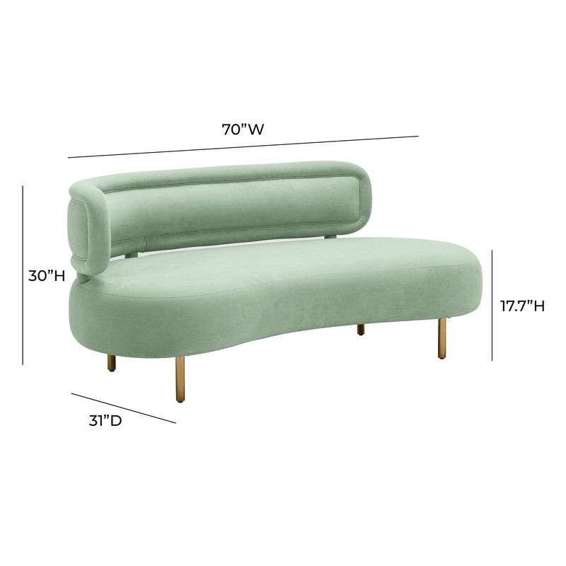 Tischa Mint Green Velvet Sofa