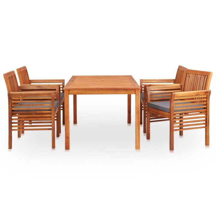 vidaXL 5 Piece Outdoor Dining Set with Cushions Solid Acacia Wood