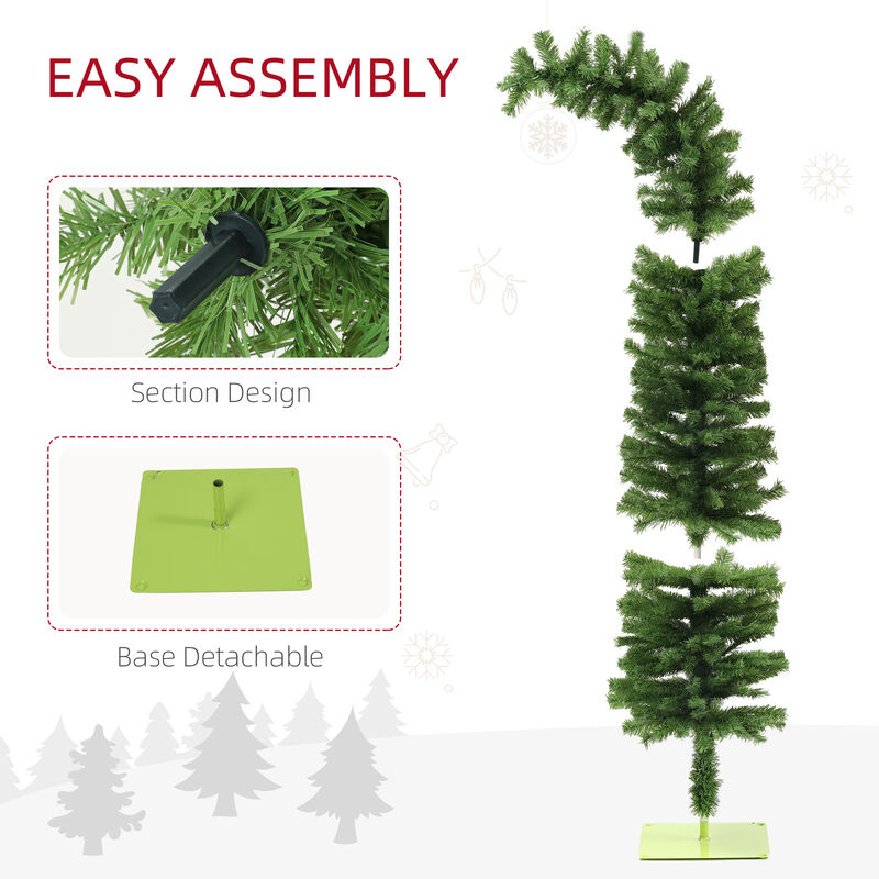 BreeBe 6 ft Whimsical Pencil Artificial Christmas Tree with 400 Branch Tips image number 4