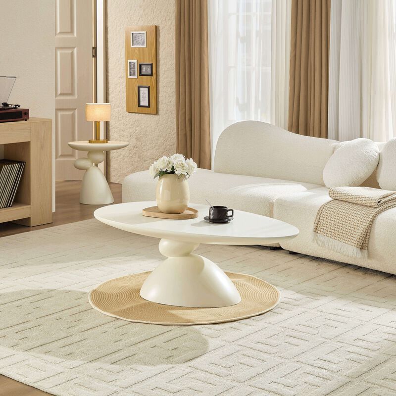 Glibop Lucky Stone-shaped Elliptical Coffee Table image number 1