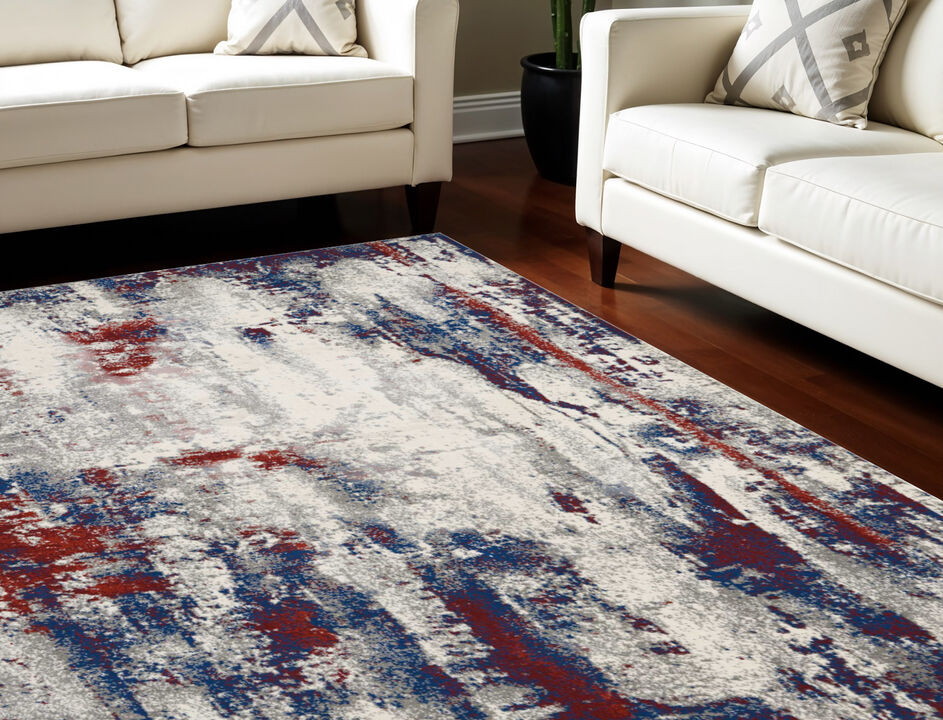 HomeRoots Abstract Non Skid Area Rug