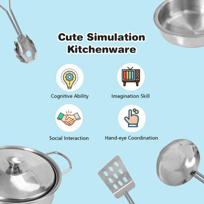 Hivvago Vintage Play Kitchen Pretend Kids Cooking Playset Toys with Water Dispense