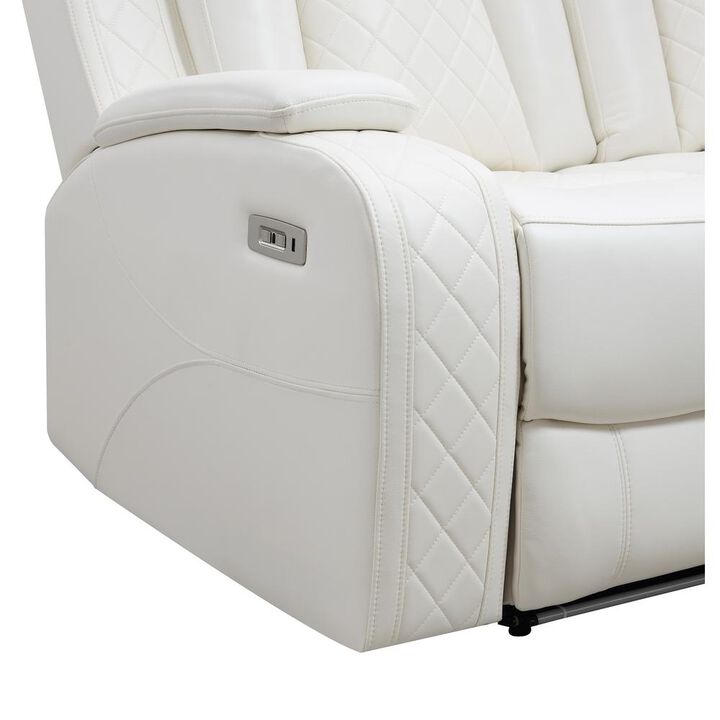 New Classic Furniture Orion Console Loveseat W/ Dual Recliners-White