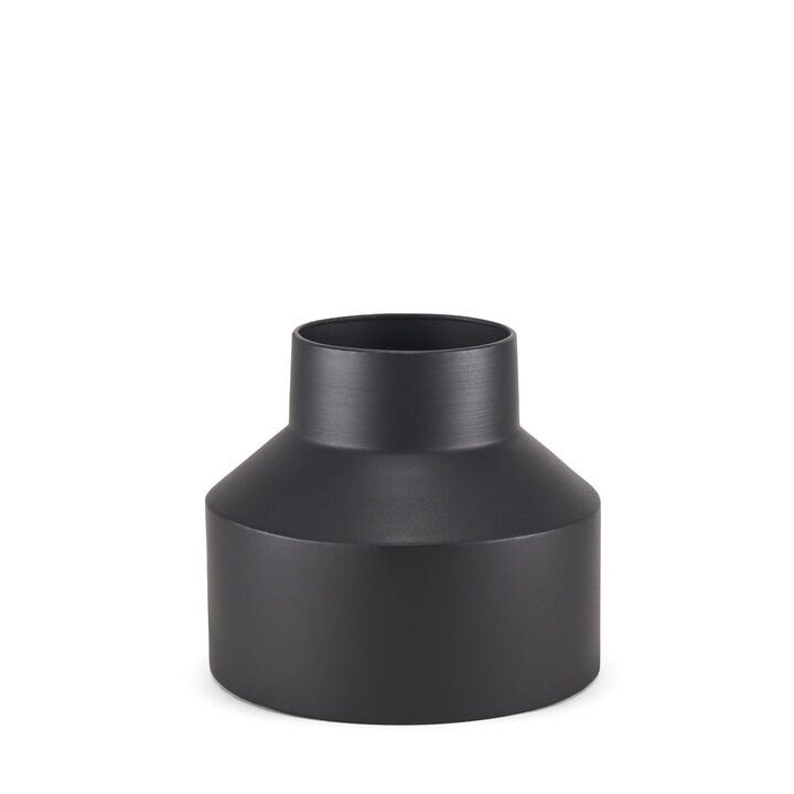 HomeRoots 8" Black Tulip Metal Table Vase