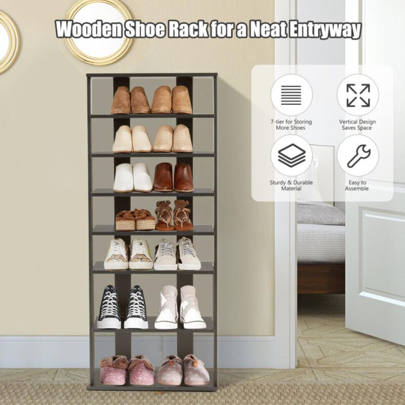Hivvago Patented 7 Tiers Vertical Shoe Rack for Front Door