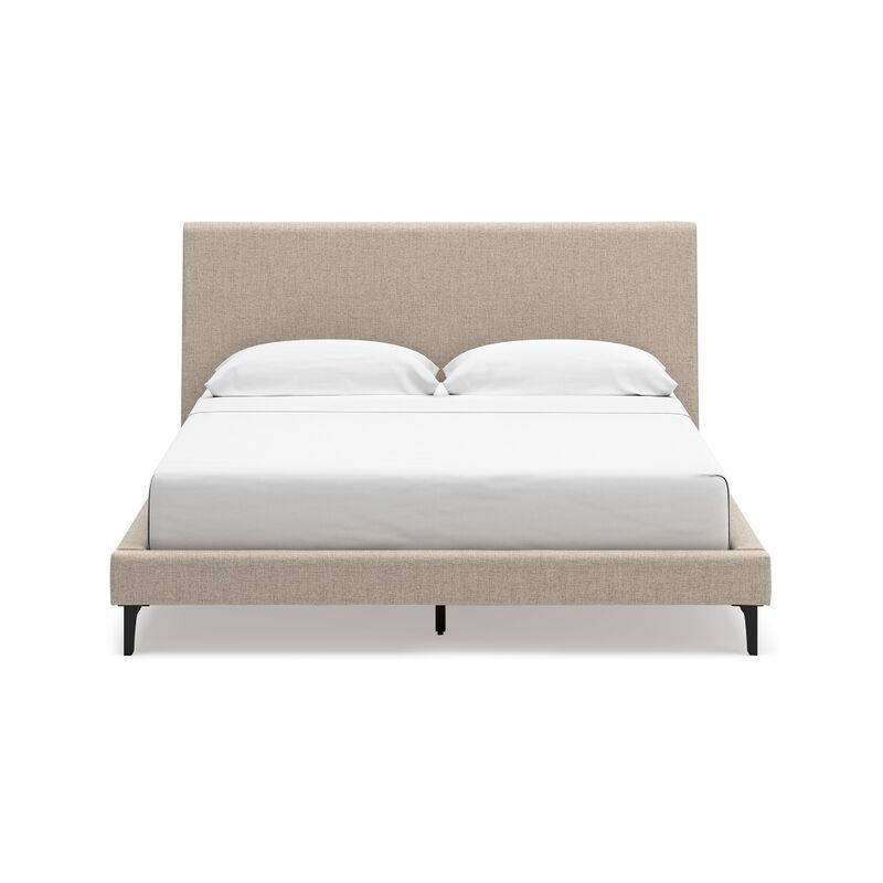 Ciel Low Profile California King Bed, Upholstered Headboard, Gray - Benzara image number 1