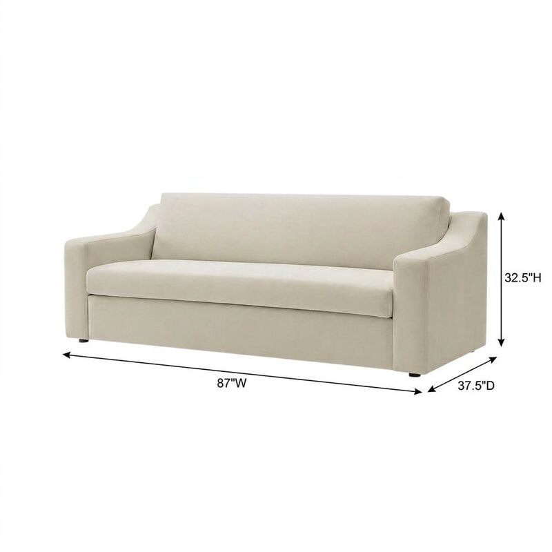 Performance Velvet Sofa, Comfy Modern Couch for Living Room, Taupe image number 2