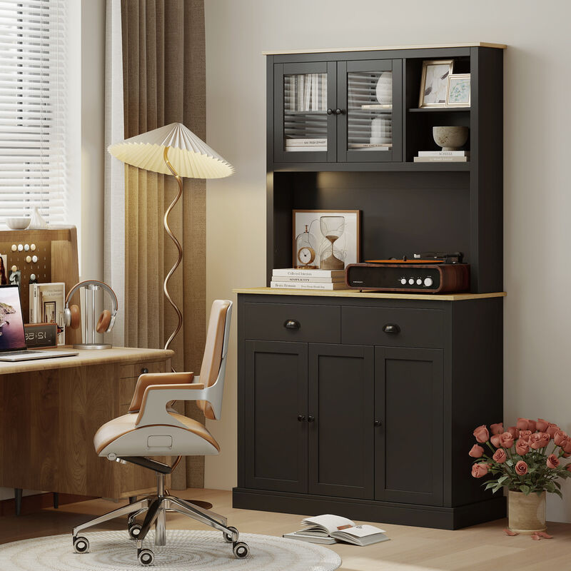 Hivvago Kitchen Storage Hutch with Adjustable Shelves image number 7