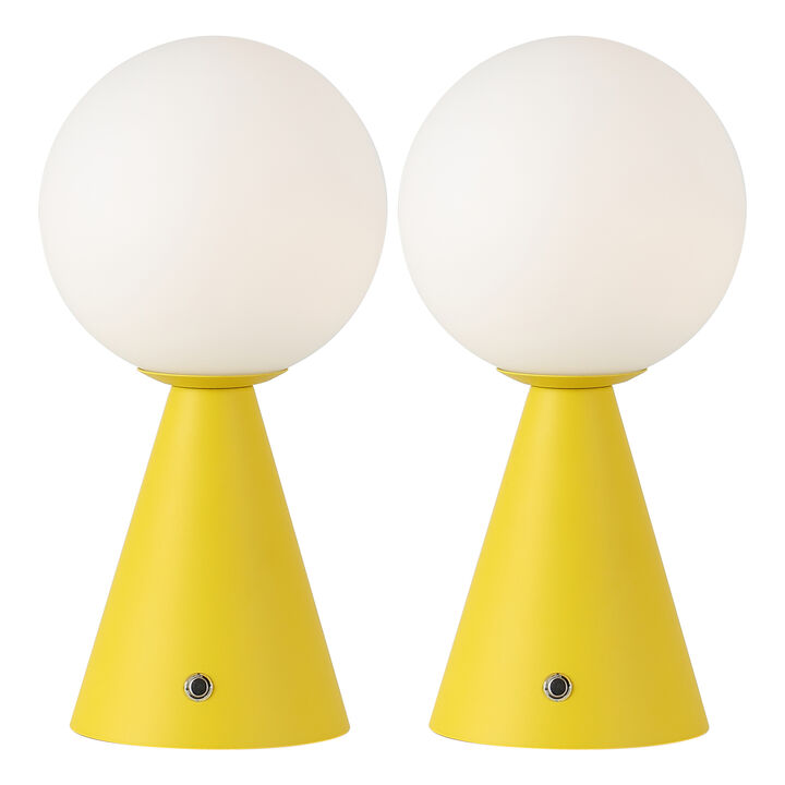 Macie 11.75" Modern Minimalist Globe Rechargeable/Cordless Dimmable Integrated LED Table Lamp with Touch Sensor