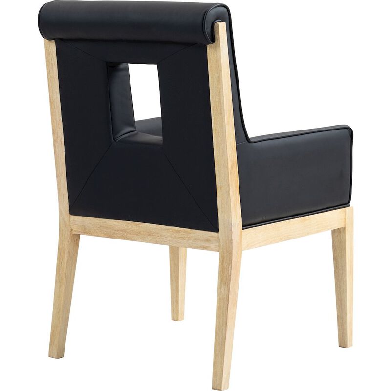 Meridian Furniture Gwendolyn Cream Vegan Leather Dining Arm Chair