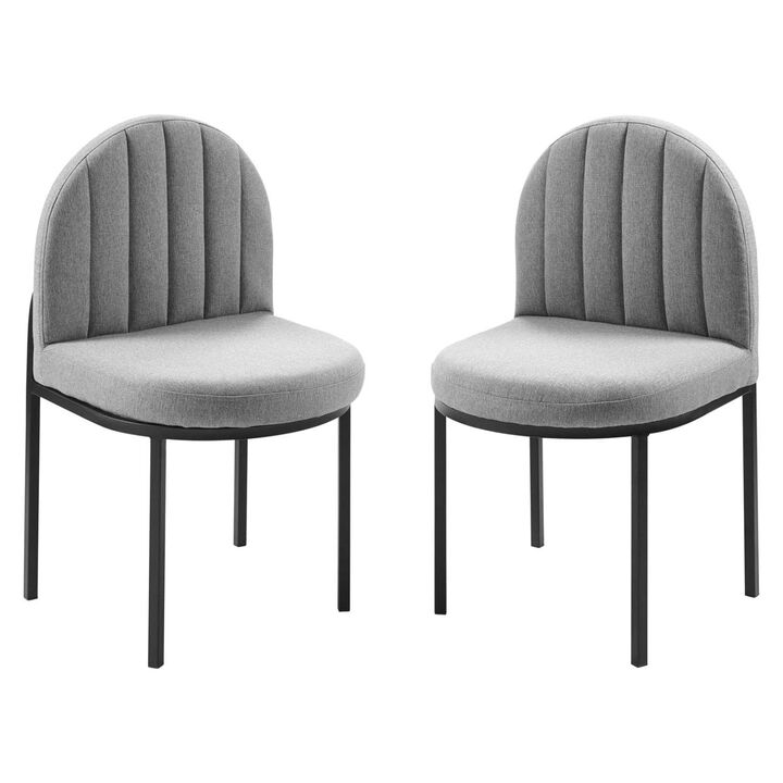 Modway Isla Dining Chair, Set of 2, Black Light Gray
