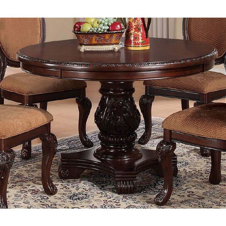 Simple Relax Rubberr Wooden Dining Table in Brown