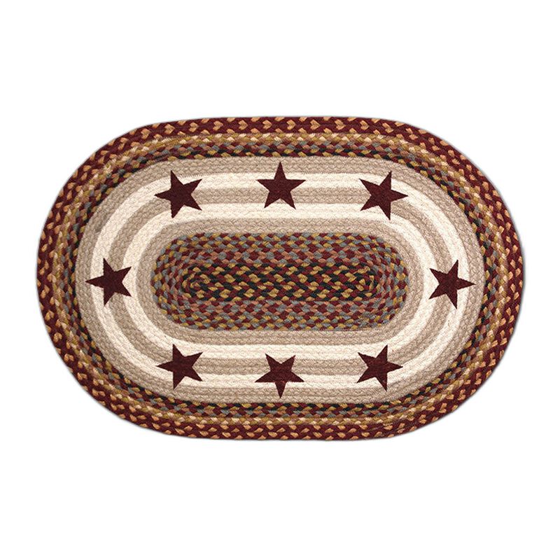Earth Rugs Op-357 Burgundy Stars Oval Patch 20 X 30 image number 0