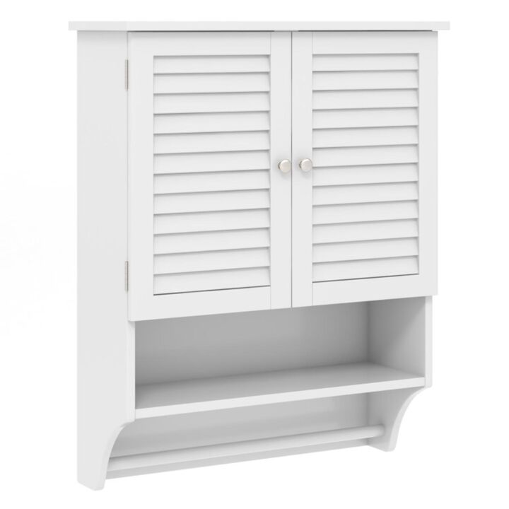Hivvago 2-Doors Bathroom Wall-Mounted Medicine Cabinet with Towel Bar