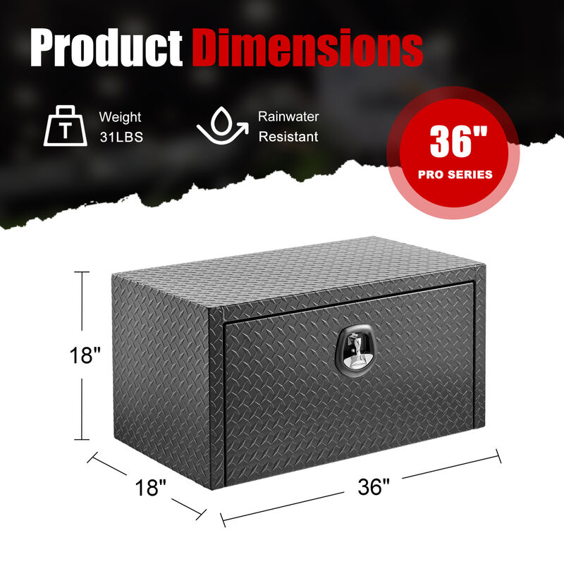ELEMENT ACE Heavy Duty 36 Inch Underbody Truck Tool Box Waterproof Underbed Storage Organizer Chest with Lock for Secure Work Gear Storage in Pickups and Trailers image number 2