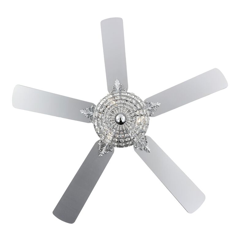 Mandy 3-Light Glam Classic Crystal Dome Shade LED Ceiling Fan With Remote