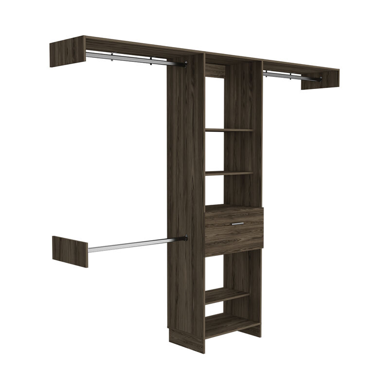 250 Closet System British, Bedroom, Dark Walnut