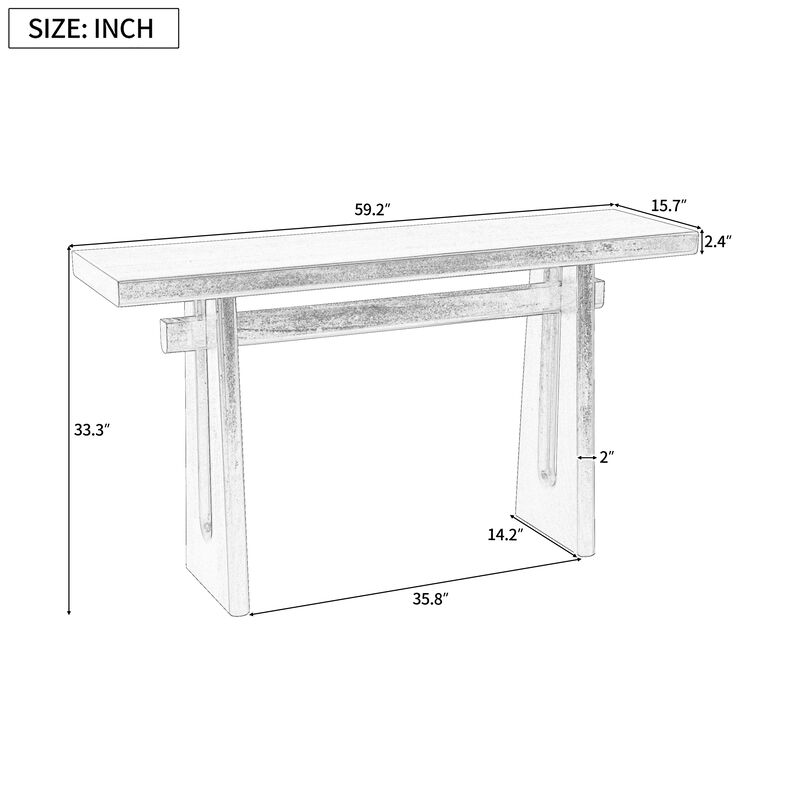 Whisen Mirod Elegant Console Table with Geometric Silhouette