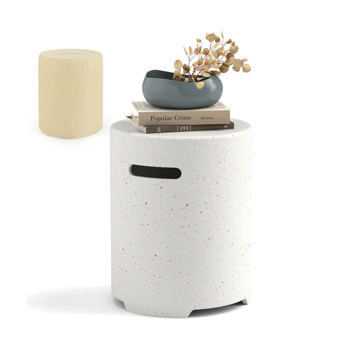 Propane Tank Cover Table with Side Handles and Weatherproof Cover