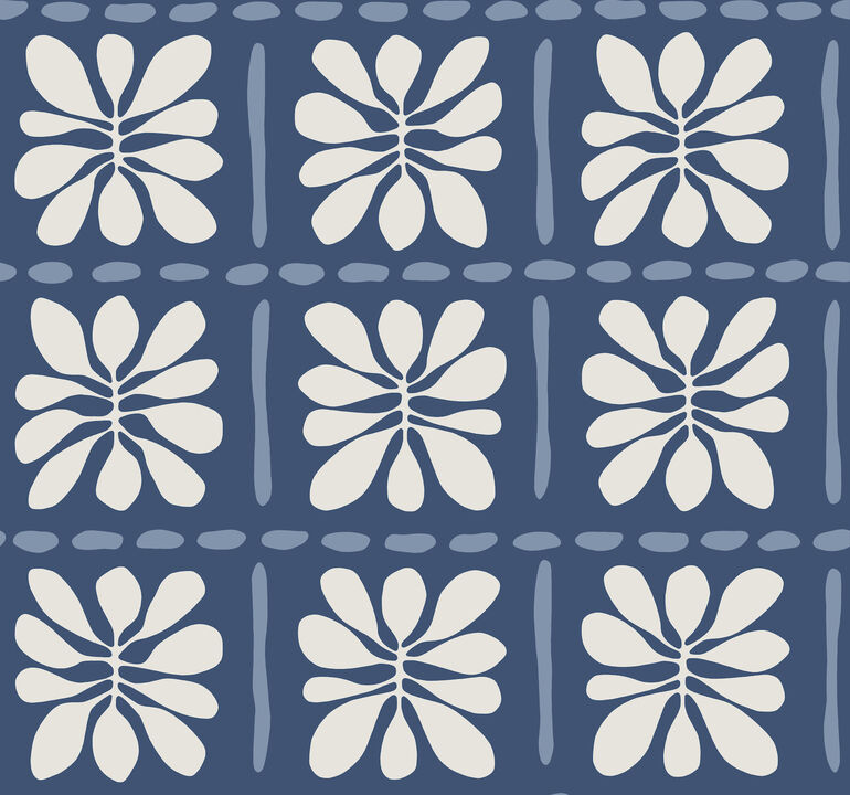 Mimosa Fleur Ultramarine Wallpaper