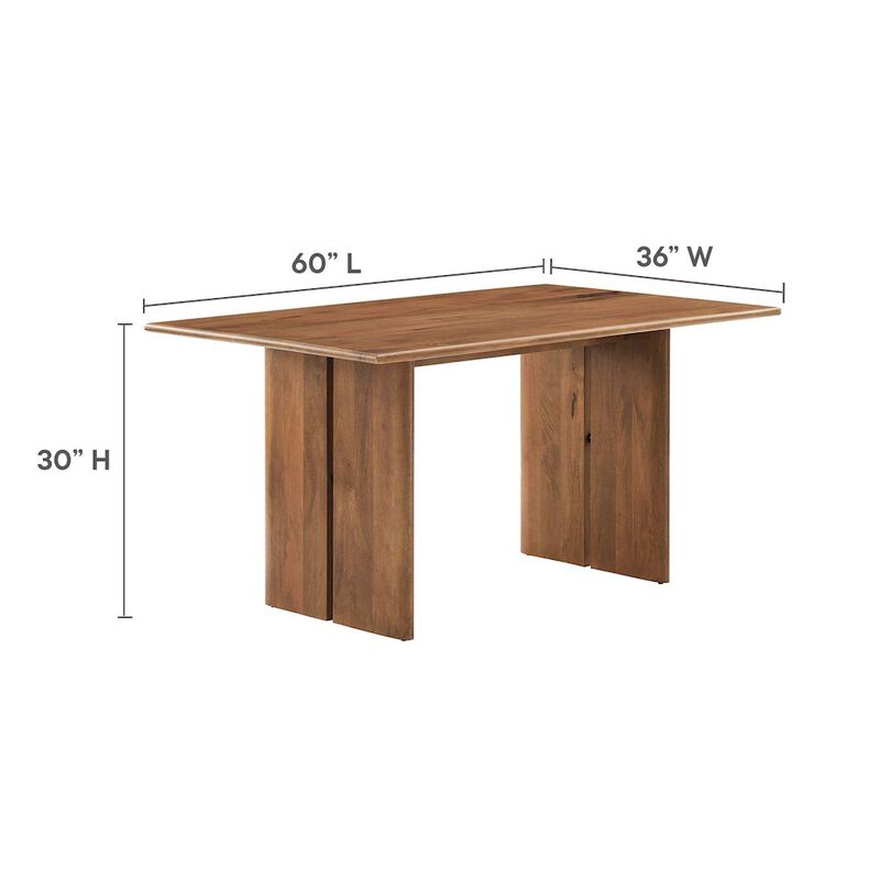 Modway Amistad 60 Wood Dining Table and Bench Set