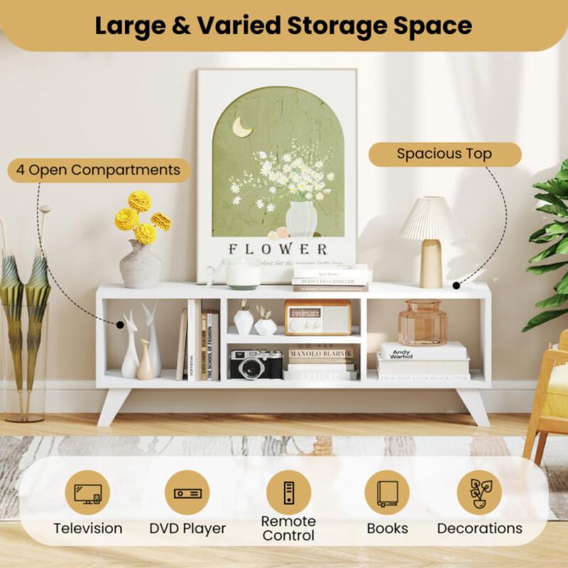Hivvago Media TV Console Table with Raised Support Legs