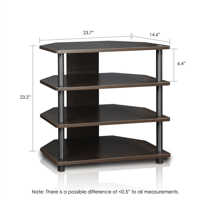 Turn-N-Tube Easy Assembly 4-Tier Petite TV Stand, Espresso
