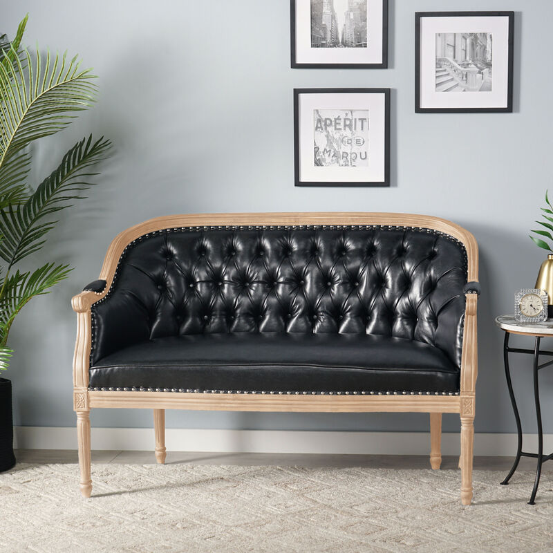 Damtib PU Loveseat Sofa image number 2