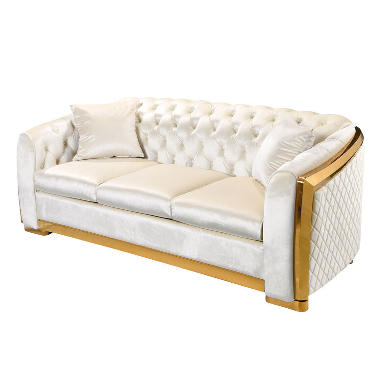 Velvet Luxury Chesterfield Sofa Set