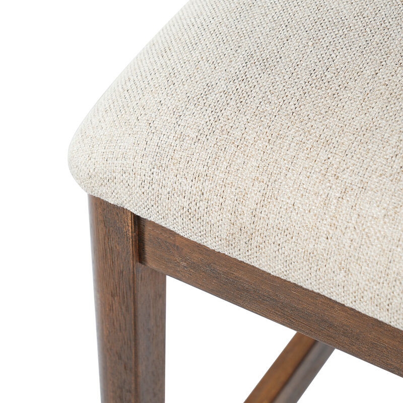 Christopher Knight Home Truda Farmhouse Rubberwood Upholstered Counter Stools with Curved Backrest (Set of 4) image number 8