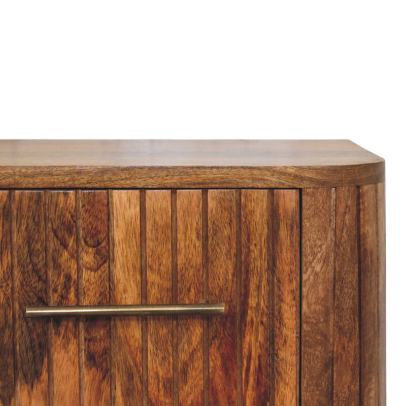 Artisan Furniture Solid Wood Fluted Bedside with Drawers, brown image number 3