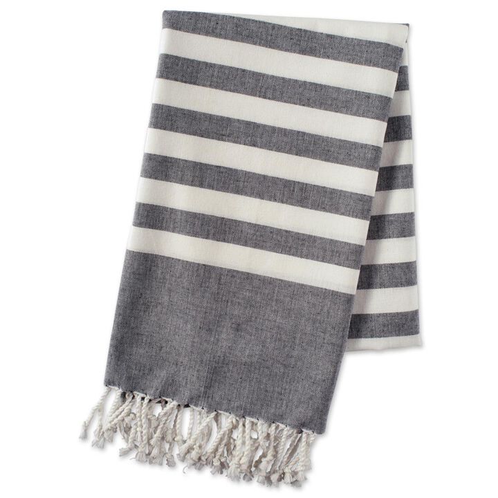 Design Imports  1 in.  Stripe Fouta Towel
