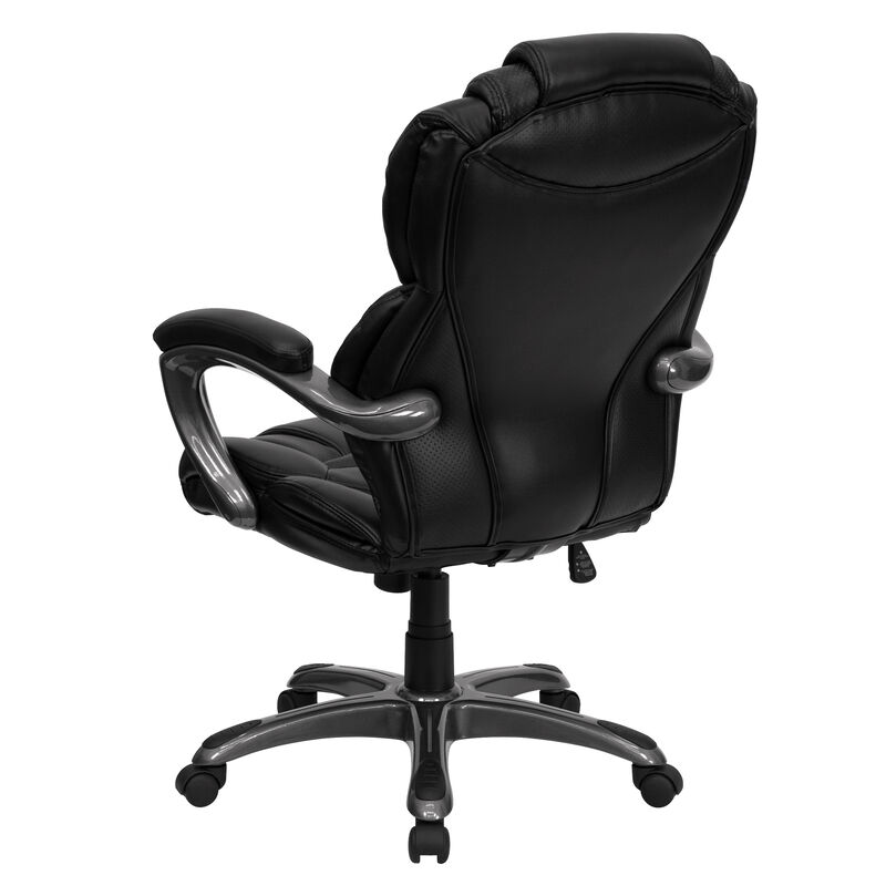 Stella High Back Brown LeatherSoft Executive Swivel Ergonomic Office Chair with Arms image number 4