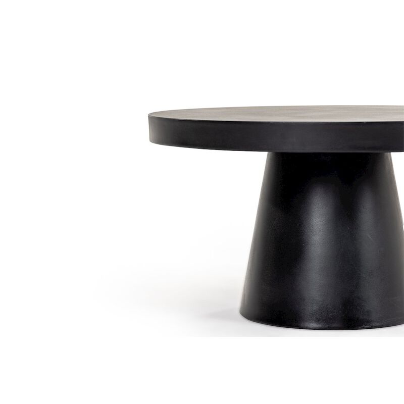 Modrest Desoto - Modern Black Concrete Round Coffee Table