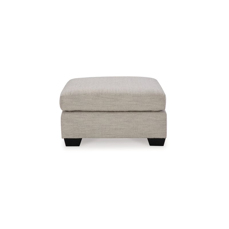 Joey Accent Ottoman, Soft Cushioned Beige Polyester, 36 Inch Square image number 2