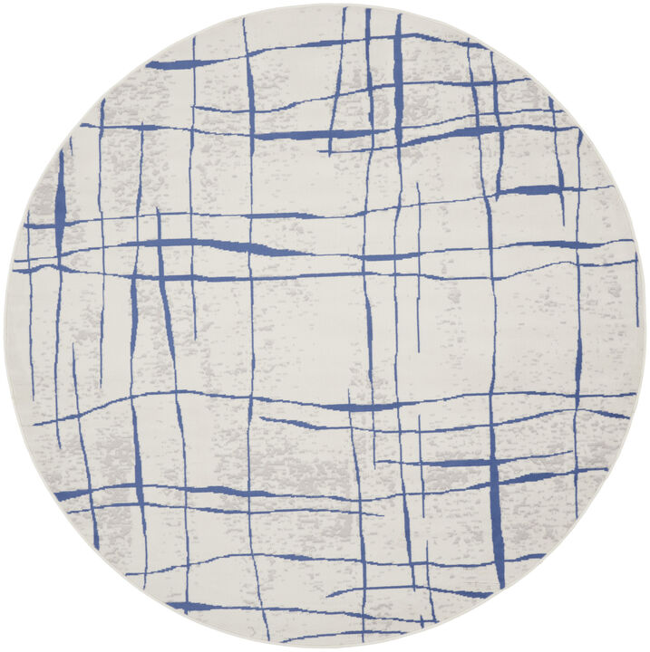 HomeRoots Abstract Distressed Round Rug