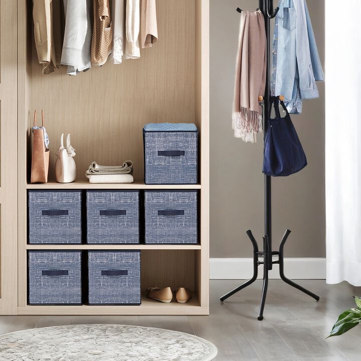 Non-woven fabric storage cubes with handles for closet shelves